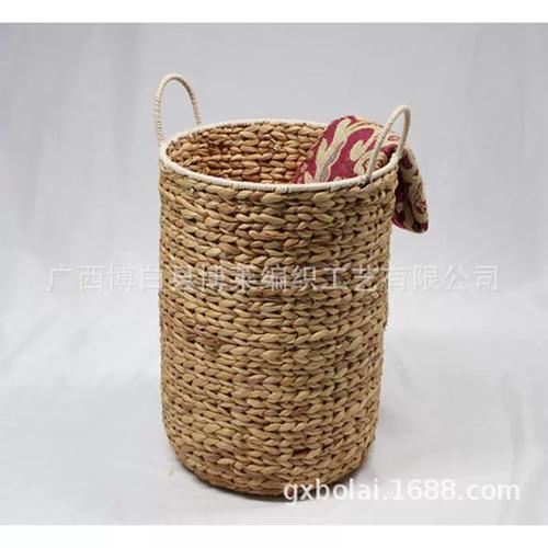 热销装饰认证工厂编织工艺品收纳篮脏衣篮bsci水葫芦收纳草编篓